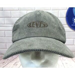 Levis Gray Corduroy Snapback Hat Adjustable Retro-Styled Cap
